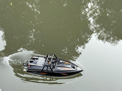 Remote Control Off-Road Boat Model Eddy Current Jet high-Speed Remote Control Speedboat 15-20km/hH156 with Lights Off-Road Speedboat (Dual Battery) Suitable for Adults 14+