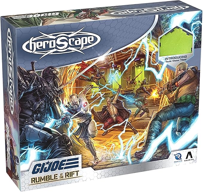 Renegade Game Studios G.I. Joe Heroscape Rumble at The Rift Tactical Board Game Battle Box with 8 Miniatures &amp Modular Hex Terrain