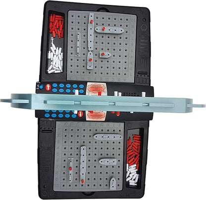 Talking Sea Battle (French English Spanish Portuguese) Electronic Board Game 1 or 2 Players Interactive Light and Sound Effects Strategy batteriy Operated Grey/Black GT2800i1