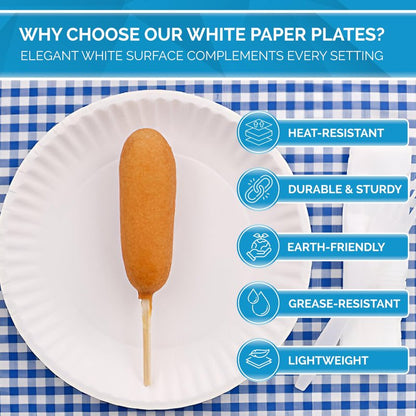 Perfectware- 6" Uncoated Paper Plates for Daily Use/Crafts/Events and Much More -Pack of 100ct