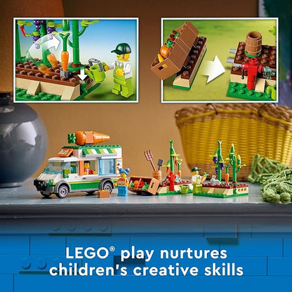 LEGO City Farmers Market Van 60345 Building Toy Set for Kids Boys and Girls Ages 5+ Mobile Farm Shop Playset with 3 Minifigures (310 Pieces)