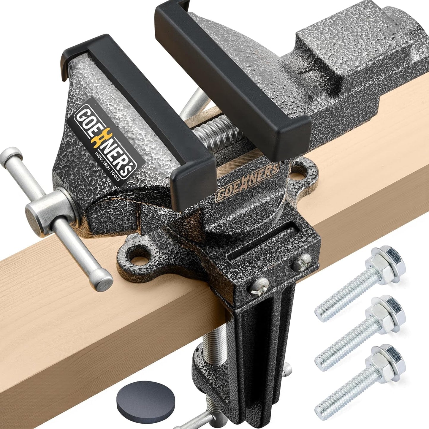 [Upgraded Version] Multi-Purpose Bench Vise 3.3", Table Vice For Workbench, Universal Clamping Vise With Heavy Duty Cast Iron, Multi-Jaw, Swivel Base, Easy Adjustment for Woodworking (3.3 Inch)