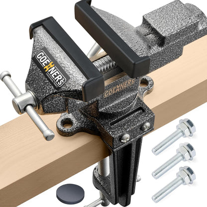 [Upgraded Version] Multi-Purpose Bench Vise 3.3", Table Vice For Workbench, Universal Clamping Vise With Heavy Duty Cast Iron, Multi-Jaw, Swivel Base, Easy Adjustment for Woodworking (3.3 Inch)