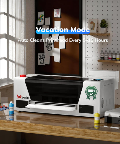 INKSONIC A3+ DTF Printer with F1080 Anti-Clog Printhead, 13" T-Shirt Printer Machine Bundle with Laptop & Supply, 2X Faster Than L1800/R1390, 2026 Upgraded H13 with CISS & 24/7 Auto Maintenance