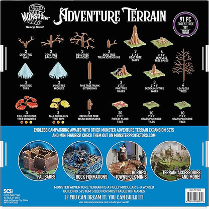 Monster Adventure Terrain 3D Interchangeable Builder System - 91pc Painted Fall Forest Set w Base - Build Modular Worlds in a Snap &amp Elevate Your Campaign - Compatible with DND Dungeons &amp Drag