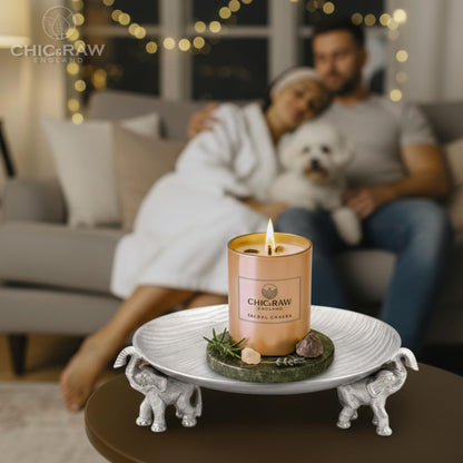 Aromatherapy Candle with Crystal Amethyst Sacral Chakra, Scented Candle Made of Ylang Ylang Oil, Luxury Long-Lasting Burn Soy Candle for Home Scented - Stress Relief, & Manifestation, 7.05oz