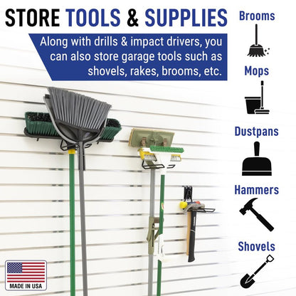 Victory Display Heavy Duty Garage Hooks | for Tools, Ladders, Garden Equipment | Fits Pegboard & Slatwall | Storage Hook for Hanging | Shed Wall Organizer for Tool Rack, Garage Wall Hangers | 3-Pack