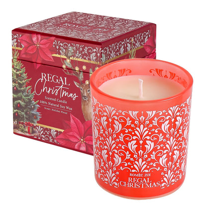 ROMIIE ZOI Christmas Scented Jar Candle - 6oz Soy Wax Candle - Infused with Floral Aroma - with Beautiful Keepsake Box Special for Holiday Gifts