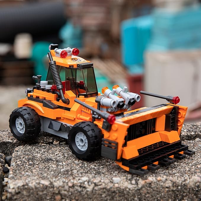 Block Builder Bulldozer Block Set (521pcs) and Construction Forklift. Two Building Kits in one Set! Toy Blocks Suitable for Boys and Girls.
