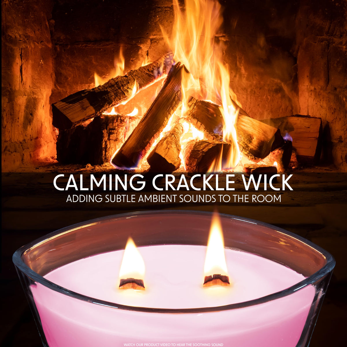DECO EXPRESS Scented Candles, Crackle Double Wick Candles, Long 50 Hours Burn Time, Home Decor & Gift Ideas (Rose Petals)