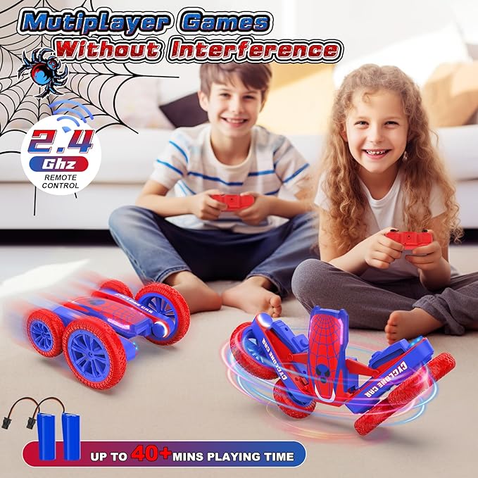 Remote Control Car Spider RC Cars Double Sided 360°Flip 4WD Rechargeable Drift RC Race Car Boys Toys Birthday Gifts for 4 5 6 7 8 9 10 11 12 Year Old Boys Easter Basket Stuffers for Kids