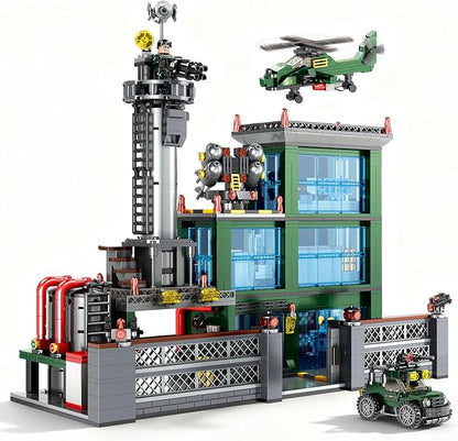 Military Base Building Set for Adults – 1753 PCS Army Model Kit with Vehicles Helicopter &amp Figures Model Building Kit for Adult Room Decor for Men Teen