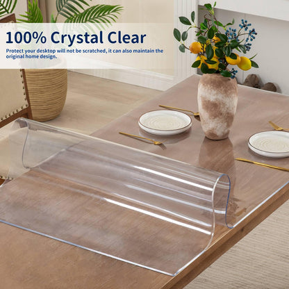 Eisdroma 18 x 72 Inch Clear Table Cover Protector, 2mm Thick Clear Desk Mat, Plastic Table Cover, Vinyl Table Protector, Desk Mats on Top of Desks