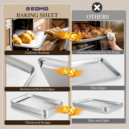 BIEAMA 12 Pack Full Size Baking Sheet Pan Aluminum Commercial Pan for Oven Freezer Bakery Hotel Restaurant 26" × 18"