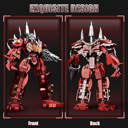 HIGH GODO Red Drill Mech Robot Building Blocks Set Toilet Upgraded TV Figure Mech Model Building Kit Cool Creative Robots Toys Gift for Teens Adults 437 Pieces