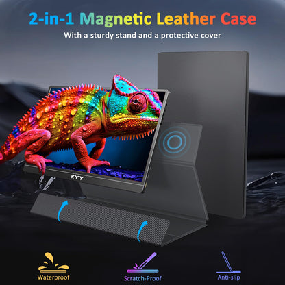 KYY 4K Portable Monitor for Laptop, 15.6'' Computer Screen Extender UHD 3840x2160,100% sRGB, 400 Nits, IPS Travel Monitor w/Speakers & Smart Cover for Laptop Xbox PS5 Switch PC Phone, VESA Compatible