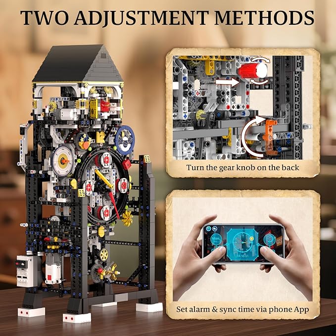 Mould King Cyberpunk Clock Building Set 10159 APP Control Smart Clock with 4 Dials &amp Chiming Bird Alarm 3181+ PCS Large Building Kit Home Desk Decor Collectible Building Toys for Adults Age 14