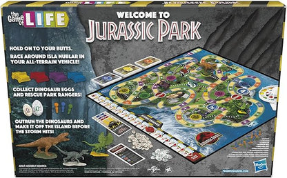 Hasbro Gaming The Game of Life Jurassic Park Edition Family Board Game for Kids Ages 8 and Up Inspired by The Original Hit Movie
