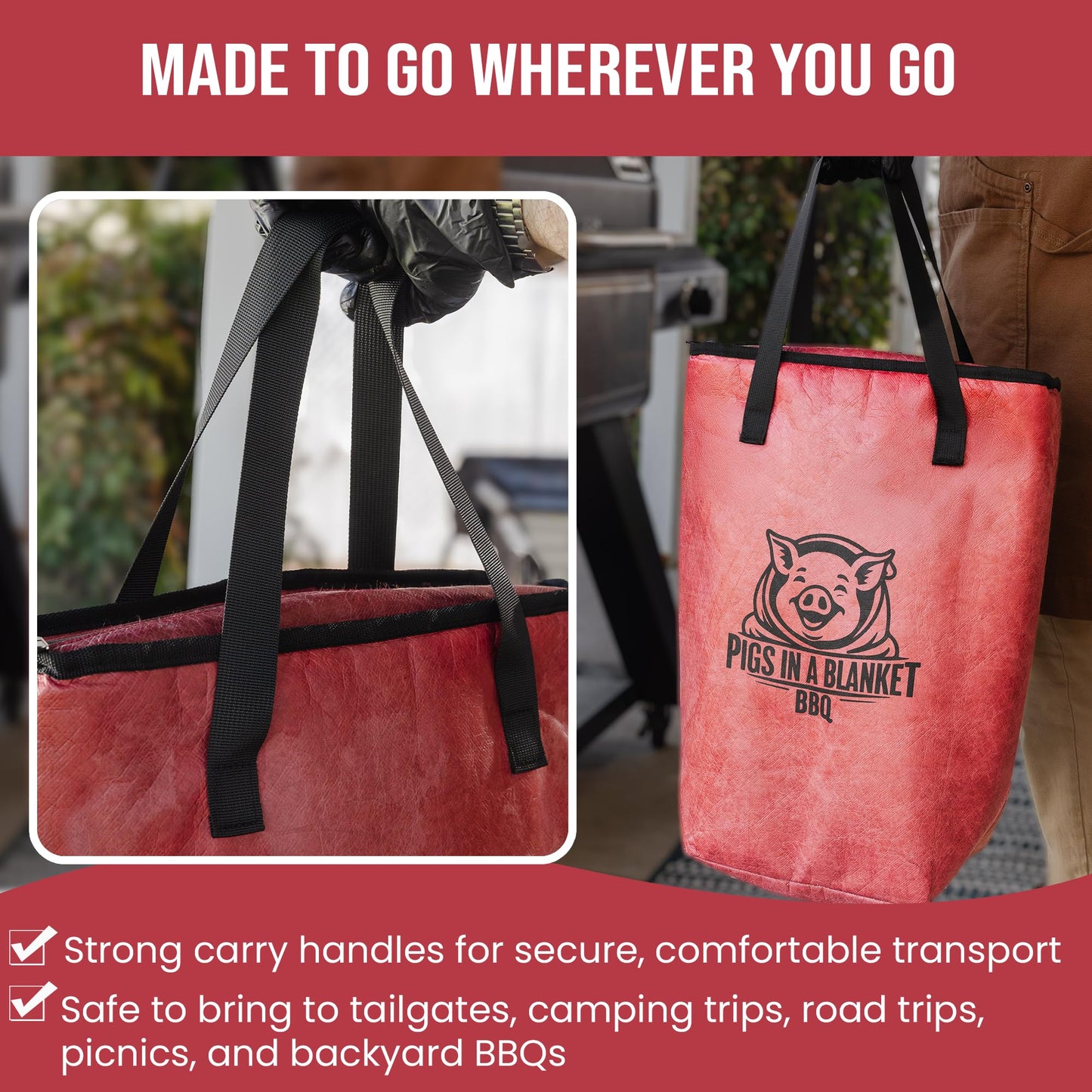 BBQ Blanket for Resting Meat (18in). Washable Insulated BBQ Bag, Reusable Meat Resting Cooler, for Brisket/Pork/Steak Gifts for Husband, Dad, BBQ Enthusiast, Gifts for Fathers Day