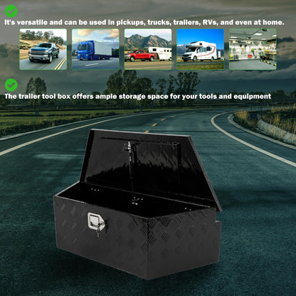 SCITOO 39" Aluminum Truck Bed Tool Box,Diamond Plate Heavy Duty Crossover Storage for Most Full Size Pickups,Lockable Weatherproof Chest,Fits 39" Truck Beds,Easy Access to Load and Unload