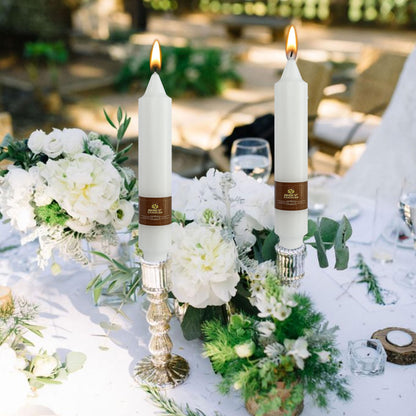 White Wedding Candles Unscented Tapered Candle 7 inch Short Candle 4 PCS Smokeless Candlesticks Long-Burn for Home Dinner Wedding Party Decoration