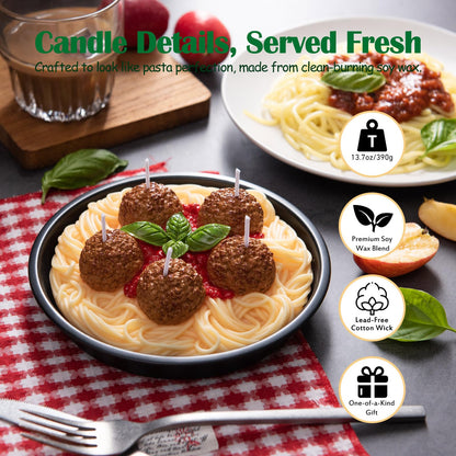 Meatball Spaghetti Realistic Food Vegetable Wax Candle