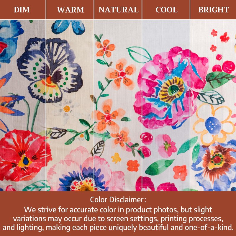 Maison d' Hermine Table Cloth Round Table 100% Cotton 63 Round Inches Tablecloth Reusable Decorative for Dining Kitchen Farmhouse Home Gifts for Mothers Day Spring Summer- Happy Florals -High Summer
