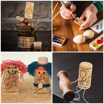 Tebery 100 Pack #8 Natural Wine Corks, 7/8" x 1 3/4" Premium Straight Cork, Wine Stopper for Corking Wine Making Art Projects