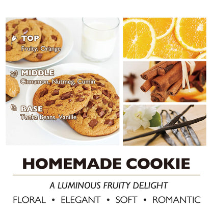 HomeLights Scented Candles, Large Jar Aromatherapy, Natural Soy Wax, 130 Hours Long Burning Gift, Homemade Cookie