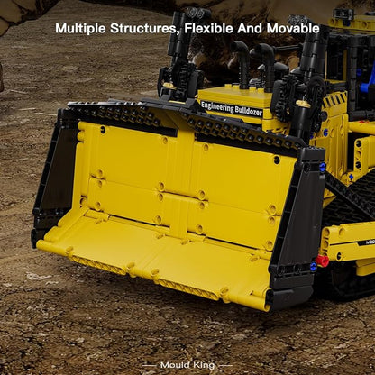 Mould King RC Bulldozer Toys Building Sets Construction Vehicles Dozer Model with Remote Control 15084 STEM Project Building Kits for Adults Aged 14+ (1508 Pieces)