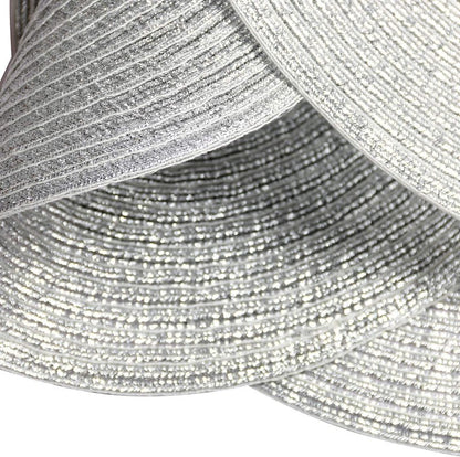 SHACOS Christmas Glitter Silver Placemats Set of 8 Sparkle Bling 15 inch Round Braided Table Mats Washable Place Mats for Dining Table Home Table Decor (Silver, 8)