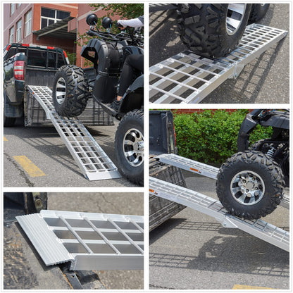 KOLOTOOL 7.5 FT Heavy Duty Aluminum Folding Loading Ramp for Pickup Trucks, 3000 lbs Capacity Truck Loading Ramps for Motorcycles, ATV, UTV Lawn Mowers,Tractors & Golf Carts, 90" Lx12 W (2 Pack)