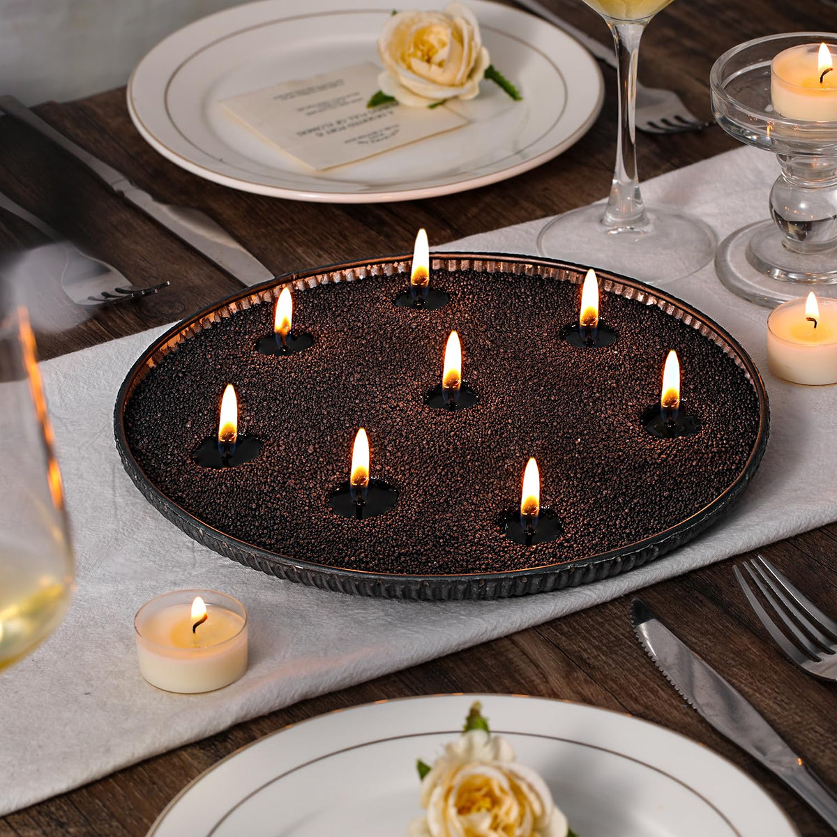 LAMORGIFT 16LB Black Candle Sand- Pearled Candles with Wicks (50 Pcs) & Wooden Spoons, Candle Beads, Sand Wax, Candles Unscented for Powder Candle Making, Refill Kit