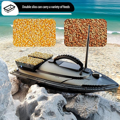Zunate RC Fishing Bait Boat with for Pools and Lakes 1.5Kg Loading 500M Remote Control Fishing Boat Double Motor Dual Bait Automatic  Auto Return