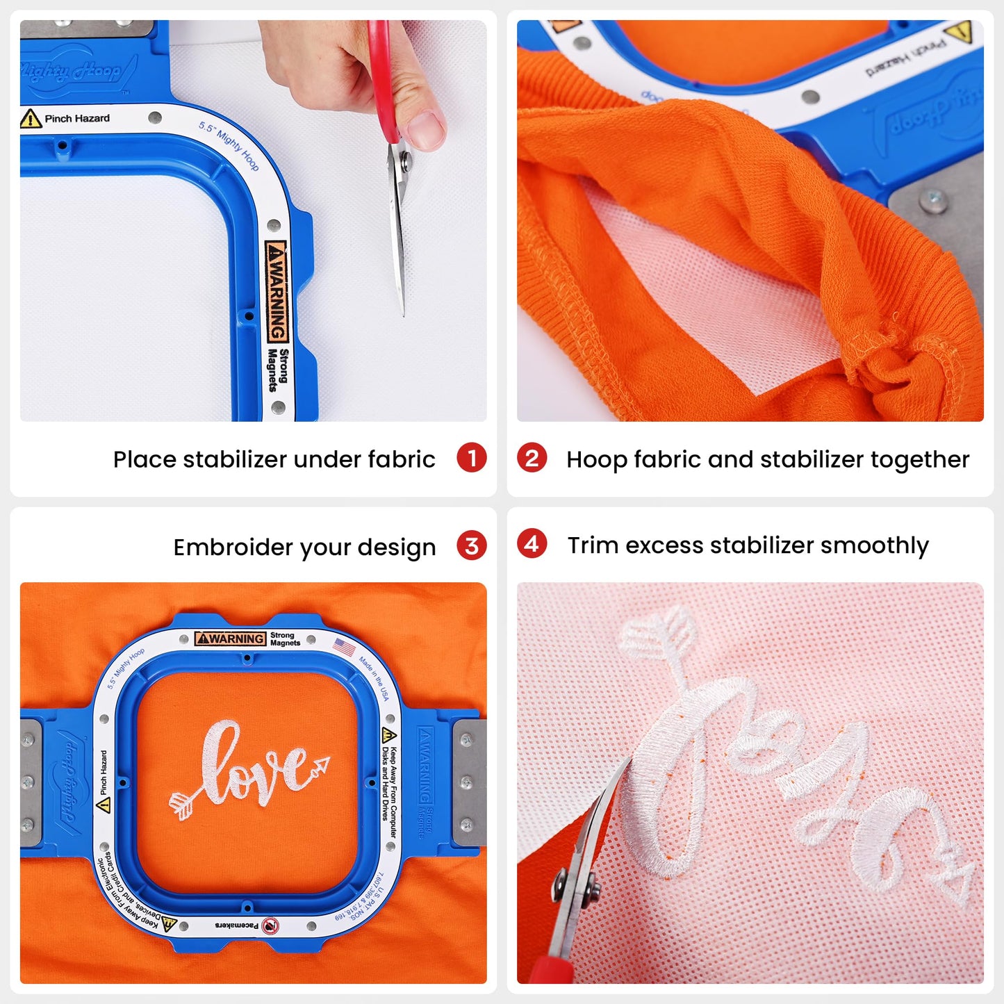 3D Embroidery Puffy Foam+ Cut Away Stabilizer 12" x 50 +60 Colors Embroidery Thread+ Magsnap Bobbins