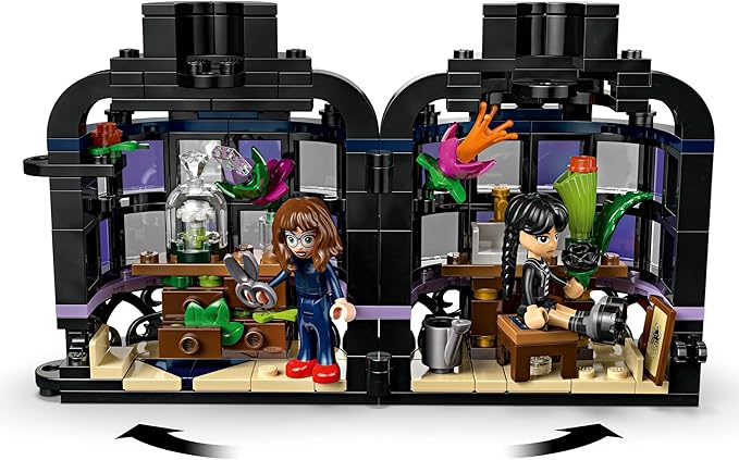LEGO Wednesday Black Dahlia Flower Building Toy - Pretend Play Set for Girls &amp Boys Ages 9+ - with Wednesday Addams &amp Professor Minidolls - Building Blocks for Kids - Gift Idea for Birthdays