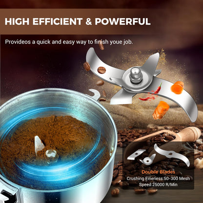 LEEVOT Grain Mill Grinder, 750g Commercial Spice Grinder Electric 2000W Stainless Steel Pulverizer Dry Grinder for Grinding Wheat, Oats, Corn, Pepper, and Coffee Beans – Grinder for Kitchen.