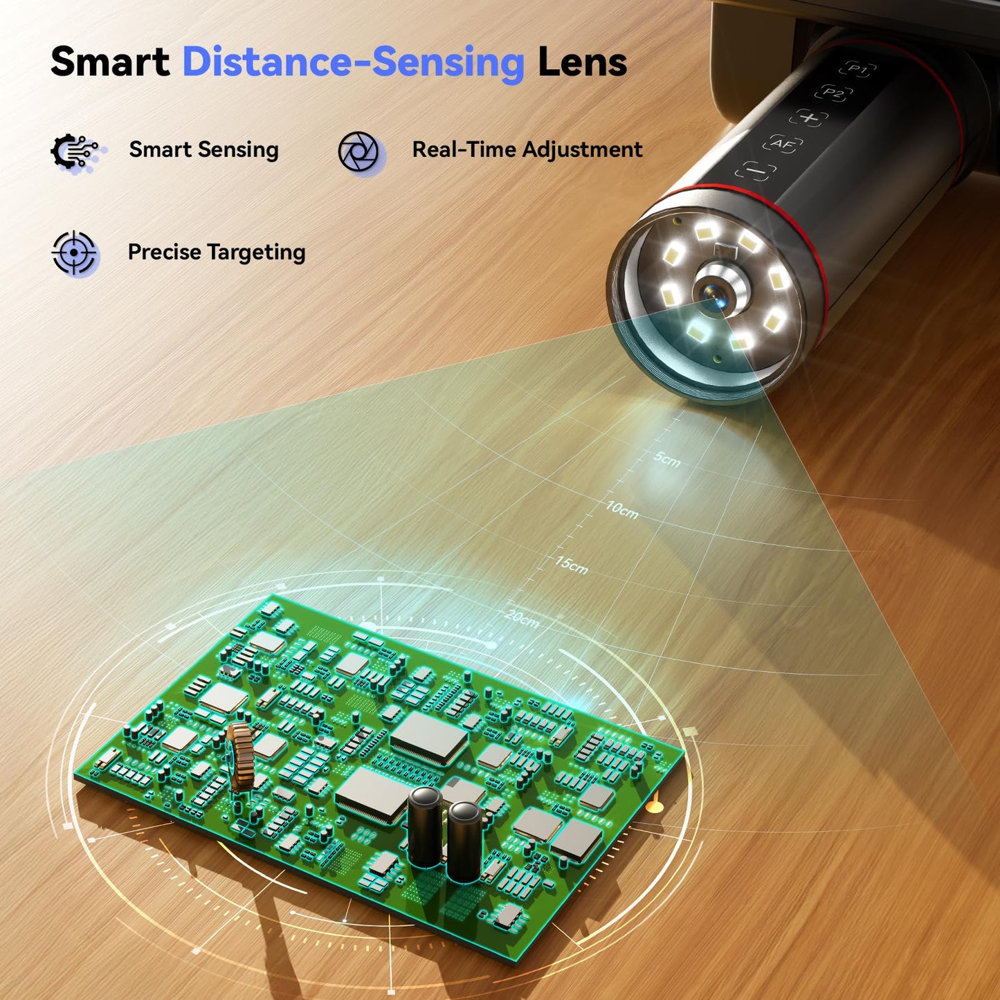 TOMLOV Autofocus 4K Digital Microscope: 8" TM4K-AF Flex Arm HDMI Micro Soldering Microscopes for Adults, Side Lights Coin Microscope, 52MP LCD Microscopes with Screen, Electronics Repair Mat,16GB