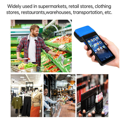 BISOFICE Android 11 PDA Handheld POS Terminal 2D Barcode Scanner Inventory Machine Bluetooth Connect Mobile 5.5" for Warehouse Inventory Logistics Retail POS System (Blue)