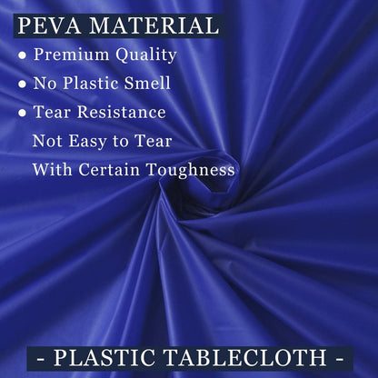 odibo Royal Blue Tablecloths Plastic 2 Pack Dark Blue Disposable Table Covers 54" x 108" Sapphire Blue Table Cloths for Parties Birthdays Weddings Holiday Banquet Fits up to 8 Foot Rectangle Tables