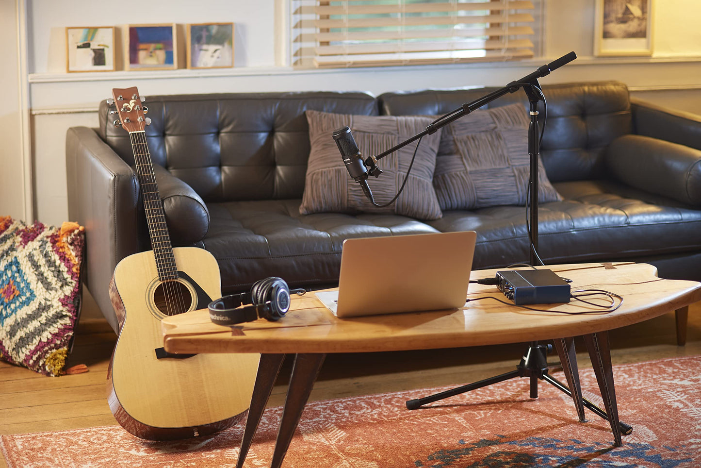 Audio-Technica AT2020 Cardioid Condenser Studio XLR Microphone, Ideal for Project/Home Studio Applications, Black