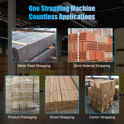SWANSOFT Electric Strapping Machine,2500N Adjustable Tension,1/2-5/8 inch PP PET Strapping Tool,Semi Automatic Banding Tool with 2 x 5000mAh Batteries for Warehouse & Logistics Packaging Pallet Carton