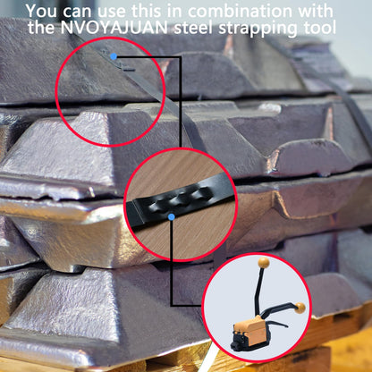 NVOYAJUAN Bluing Steel Strapping Coil 3/4" x .020" x 2150' Metal Banding Strap Break Strength 1800 lbs Heavy Duty Pallet Strapping Roll(2 Roll Single Ply)