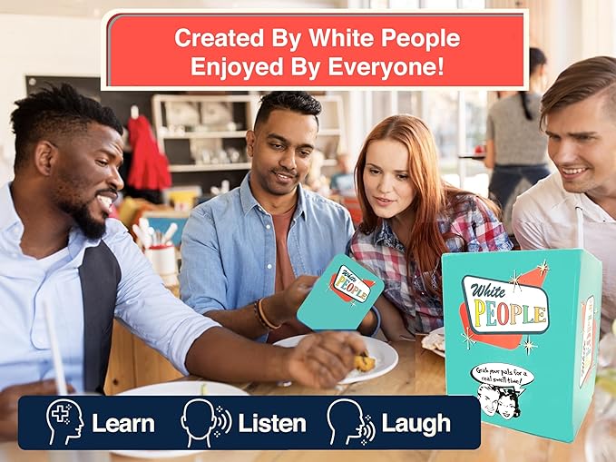 White People The Game - Funny White Elephant Xmas Secret Santa Gift - Gag Gift - Americas Favorite Party Game