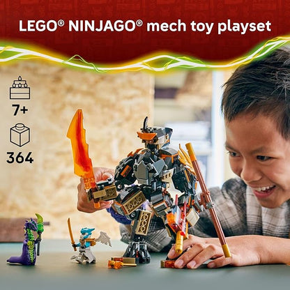LEGO NINJAGO Cole’s Mission Mech &amp Dragon Zane Building Toy for Boys Girls &amp Kids Ages 7+ - Poseable Mech W/Cole Acid Monster &amp Zane Minifigures for Pretend Play - Gift Idea for Birthd