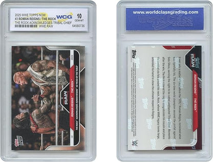 2025 WWE Topps Now Roman Reigns/The Rock Tribal Chief Card #3 - Graded GEM Mint 10