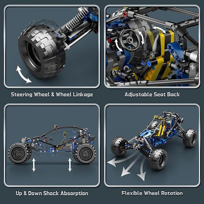 Mould King 18018 Off-Road RC Car Building Sets 515 Pieces Lightning Climbing Car with 2.4GHz Remote &amp APP Control High-Speed RC Buggy Bricks Toy for Boys &amp Adults Ages 8+