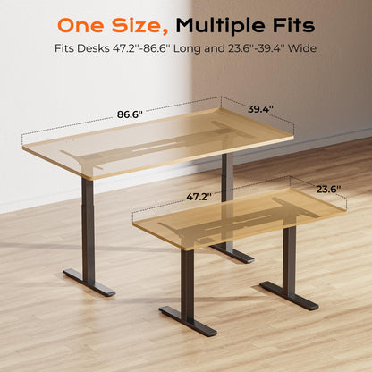 Huuger Dual Motor Electric Standing Desk Frame, Sit Stand up Desk Leg for 47.2” to 86.6” Desktop, Computer Desk Leg with Cable Tray, 3 Memory Height Presets, 2 Hooks, Black Frame Only