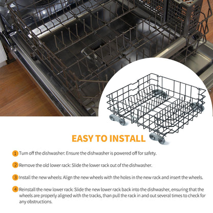 Allstare WD28X25960 Dishwasher Lower Rack Replacement Parts for GE Dishwasher Parts GE Profile Monogram Adora Triton XL Cafe Dishwasher Lower Dishrack Assembly GE Dishwasher Bottom Rack Drawer 1 Pack