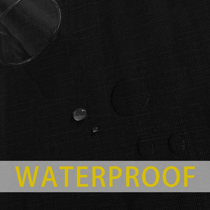 sancua 100% Waterproof Rectangle PVC Tablecloth - 54 x 140 Inch - Oil Proof Spill Proof Vinyl Table Cloth, Wipe Clean Table Cover for Dining Tables, Buffet Parties and Camping, Black